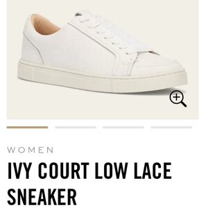 FRYE Women Ivy Court Low Lace Sneakers White Leather Sz 9 NEW $148 NIB